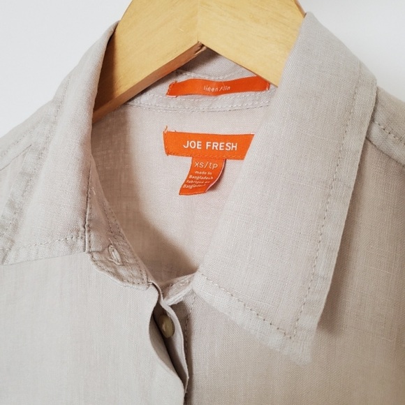 100% Linen Beige Short Sleeve Shirt - sz XS/S - Picture 6 of 11